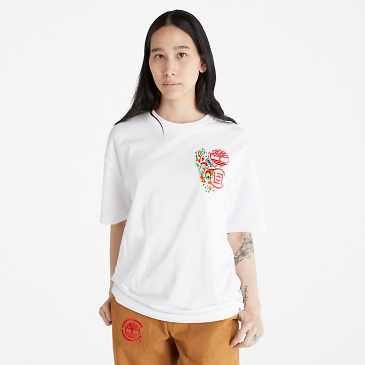 Camiseta de Manga Corta CLOT x Timberland® en blanco-