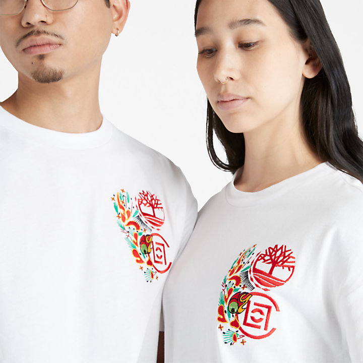 CLOT x Timberland® Kurzarm-T-Shirt in Weiß-