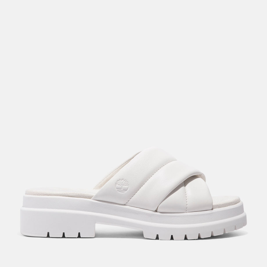 Timberland London Vibe Slide Sandal For Women In White White, Size 7.5