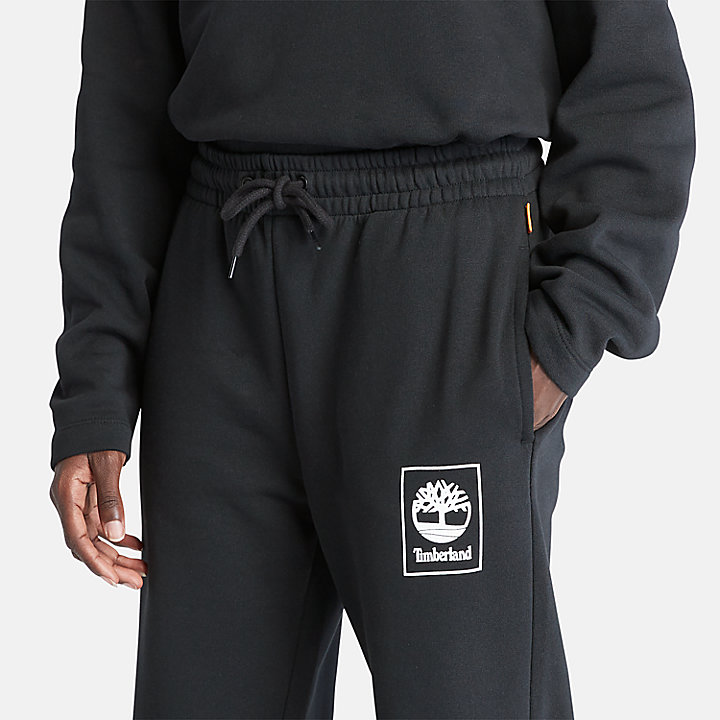 Pantalon de survêtement avec logo empilé pour femme en noir