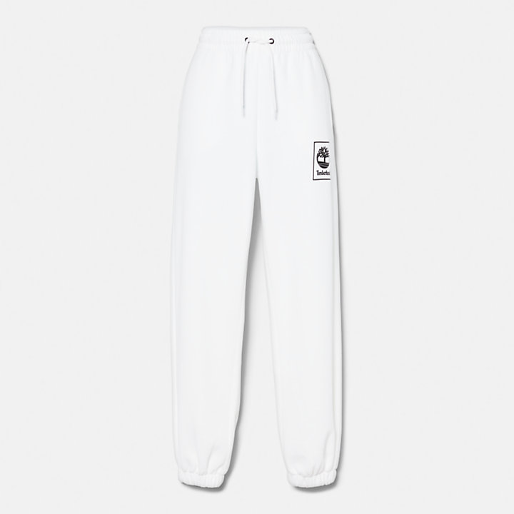 Logo Pack Stack Sweatpants for Women in White-