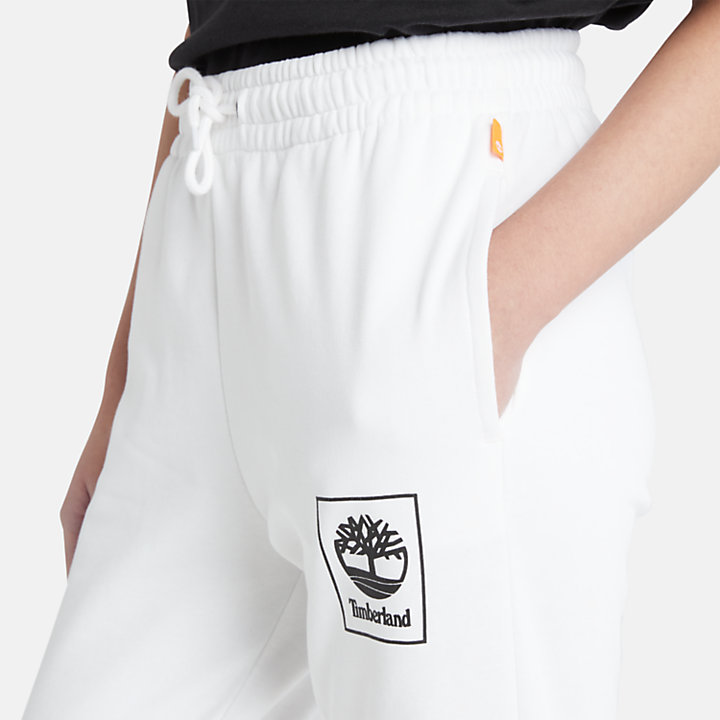 Logo Pack Stack Sweatpants for Women in White-