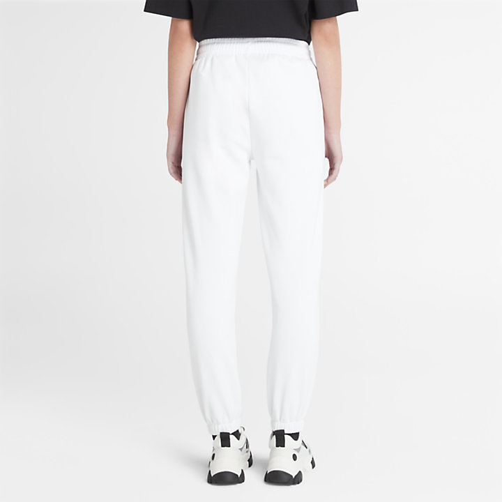 Pantalon de survêtement avec logo empilé pour femme en blanc-