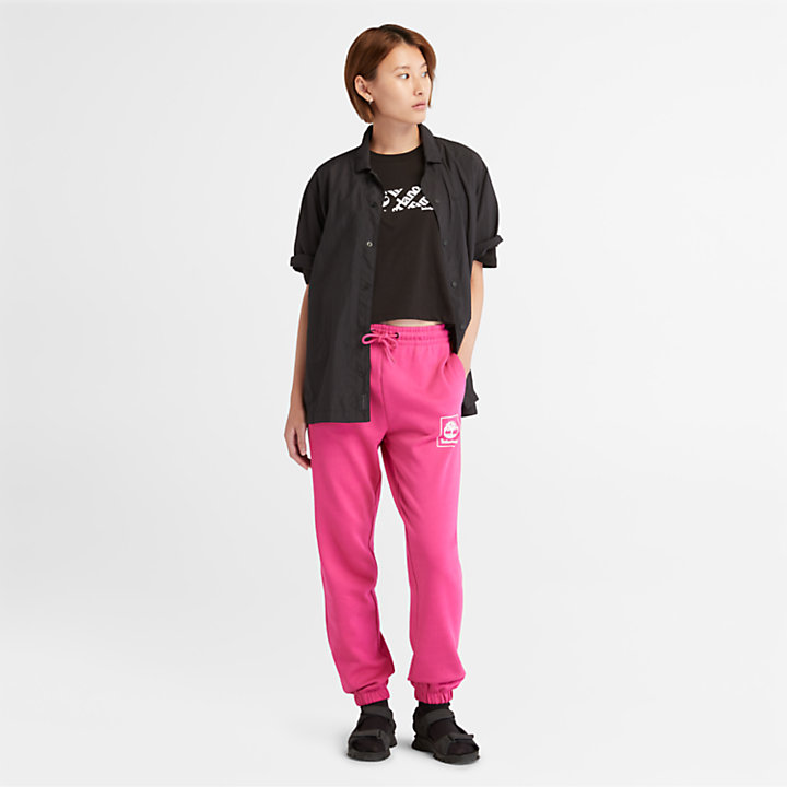 Pantalones de chándal Logo Pack Stack para mujer en rosa-