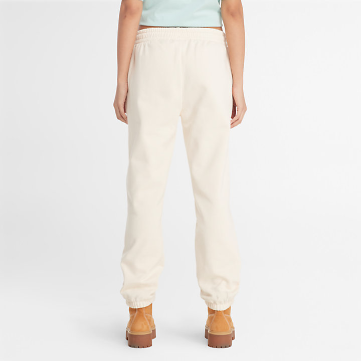 Pantalon de survêtement avec logo empilé pour femme en blanc-