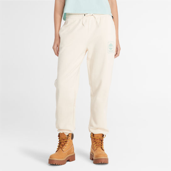 Pantalon de survêtement avec logo empilé pour femme en blanc | Timberland