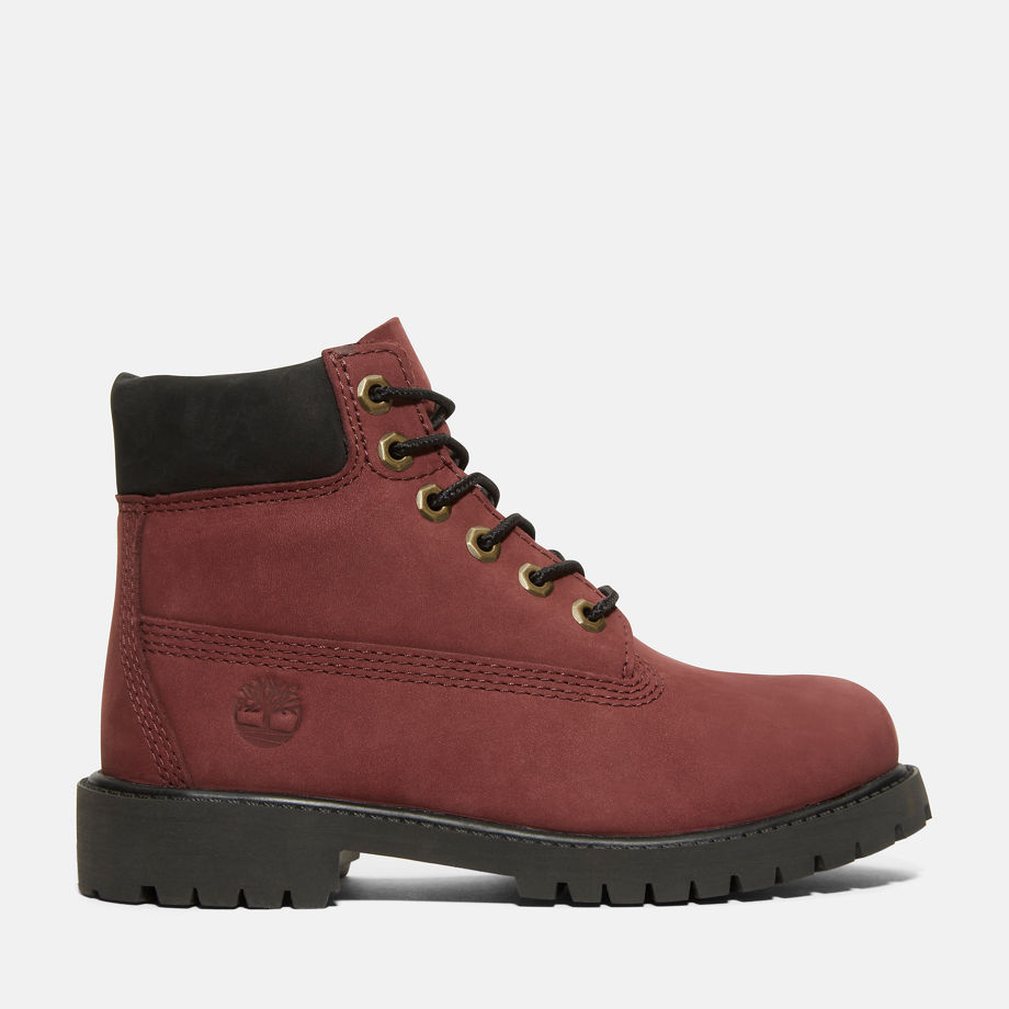 Timberland Premium 6 Inch Waterproof Boot For Toddler In Burgundy Burgundy Kids, Size 4