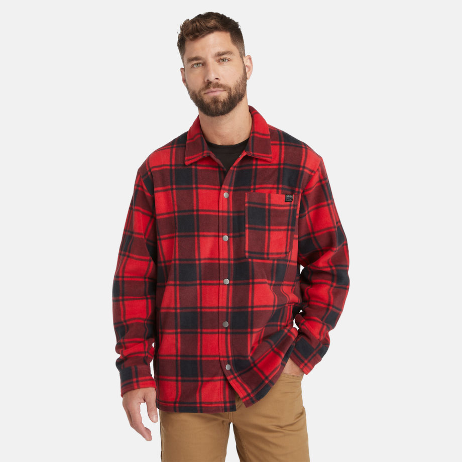 Camisa Polar Pesada Timberland Pro Gritman Para Homem Em Vermelho Vermelho