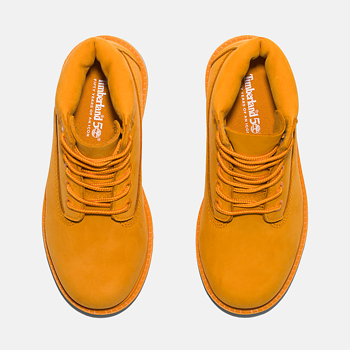 Timberland® 50th Edition Premium 6 Inch waterdichte boot voor juniors in oranje