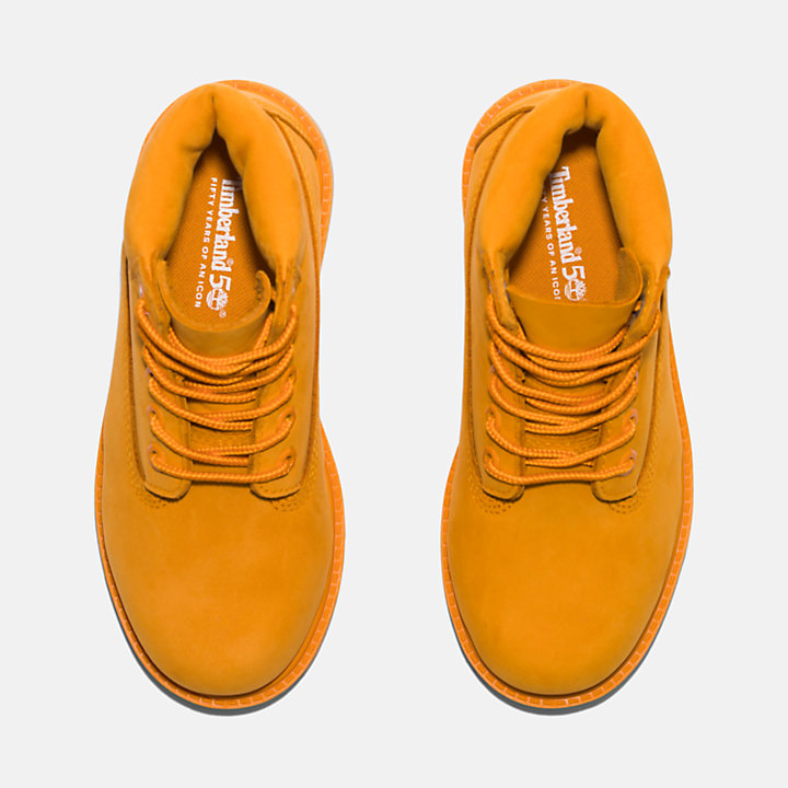 Timberland® 50th Edition Premium 6 Inch waterdichte boot voor juniors in oranje-
