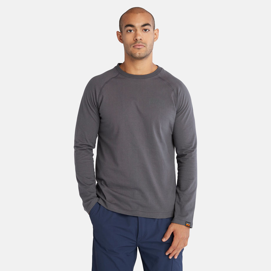 Timberland Pro Core Long-sleeve T-shirt For Men In Dark Grey Grey