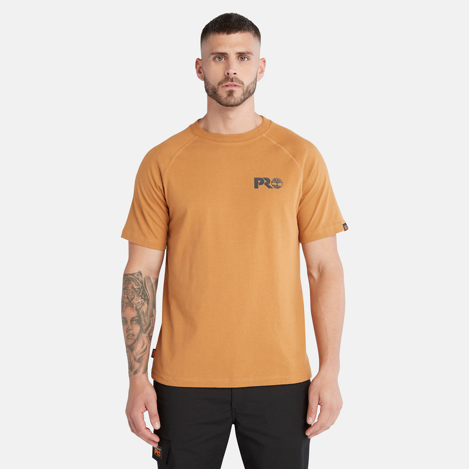 Timberland Pro Core Reflective Logo T-shirt For Men In Dark Yellow Yellow, Size S