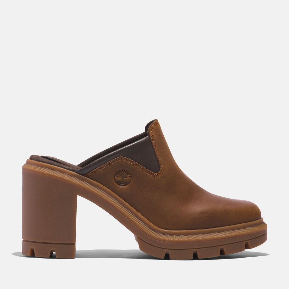 Timberland Allington Heights Heeled Clog Shoe For Women In Brown Brown