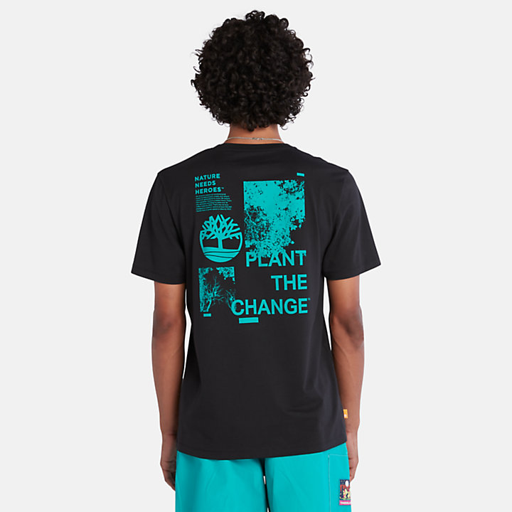 T-shirt con Grafica sul Retro da Uomo in colore nero-