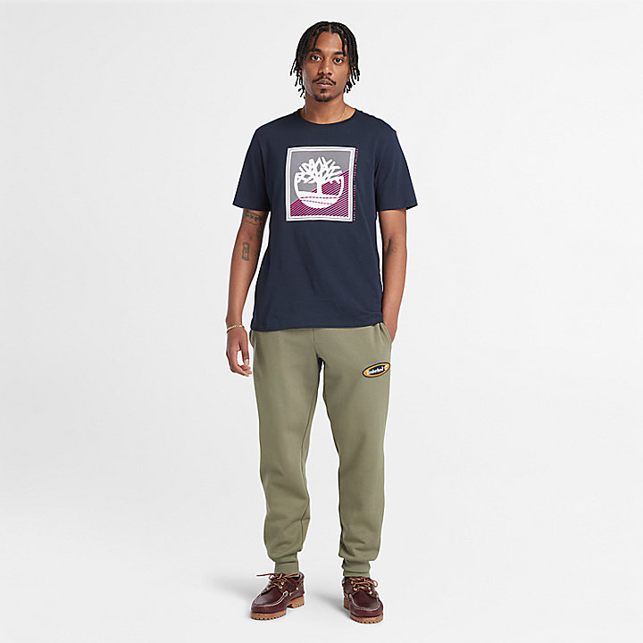 T-shirt con Grafica da Uomo in blu marino