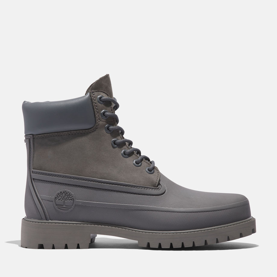 Timberland Heritage 6 Inch Rubber Toe Boot For Men In Grey Grey, Size 11