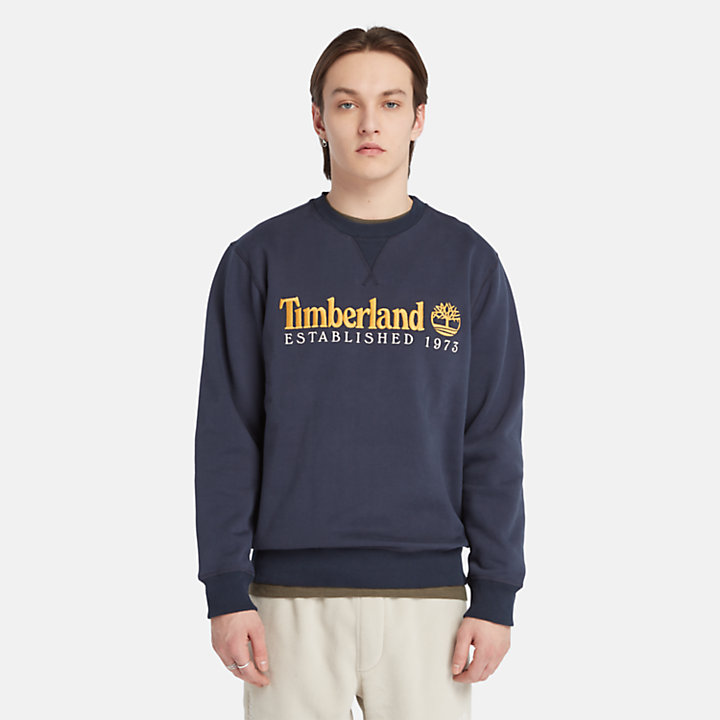 Est. 1973 Logo Rundhals-Sweatshirt für Herren in Navyblau-