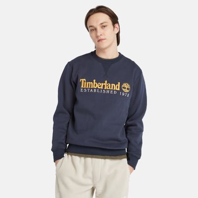 Timberland Est. 1973 Logo Rundhals-sweatshirt Für Herren In Navyblau Navyblau