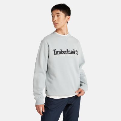 Timberland Est. 1973 Logo Crew Sweatshirt For Men In Grey Grey