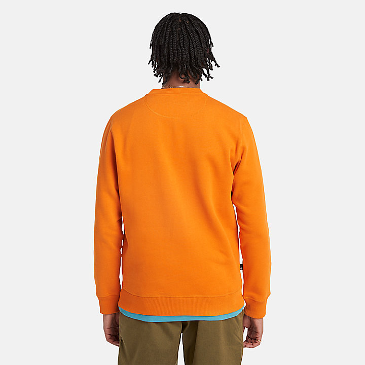 Est. 1973 Logo Crew Sweatshirt for Men in Orange