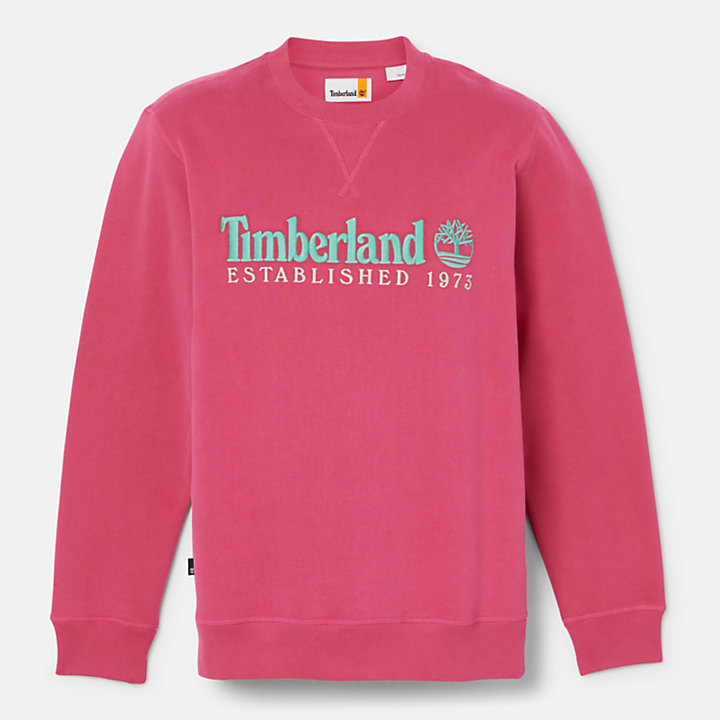 Est. 1973 Logo Rundhals-Sweatshirt für Herren in Pink-