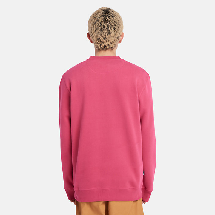 Est. 1973 Logo Crew Sweatshirt for Men in Pink-