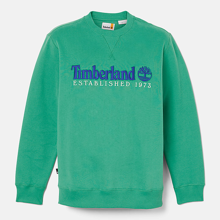 Est. 1973 Logo Crew Sweatshirt for Men in Green | Timberland