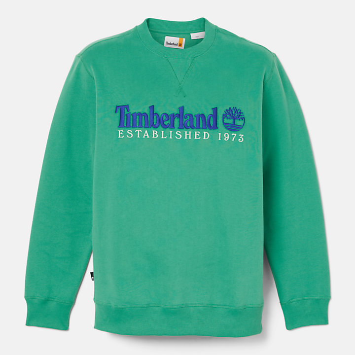 Est. 1973 Logo Rundhals-Sweatshirt für Herren in Grün-