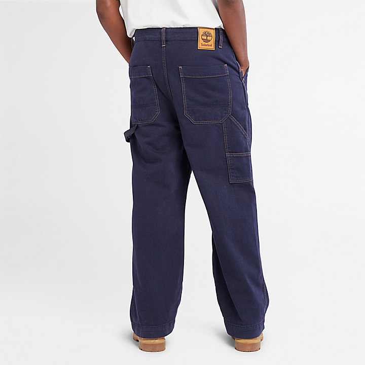 Wide-leg Carpenter Jeans for Men in Dark Blue