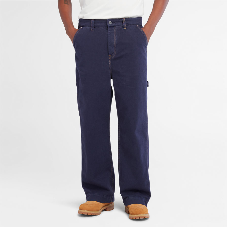 Timberland Wide-leg Carpenter Jeans For Men In Dark Blue Dark Blue, Size 32