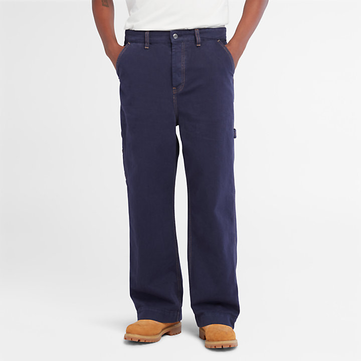 Wide-leg Carpenter Jeans for Men in Dark Blue-