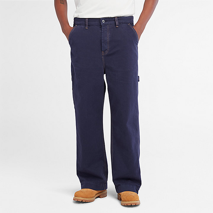 Wide-leg Carpenter Jeans for Men in Dark Blue