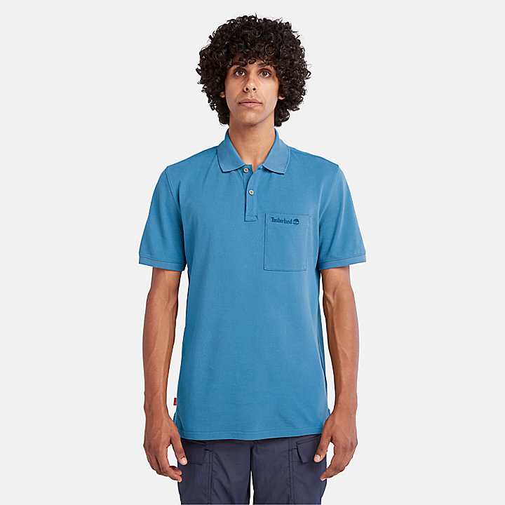 Poloshirt mit Tasche für Herren in Blau
