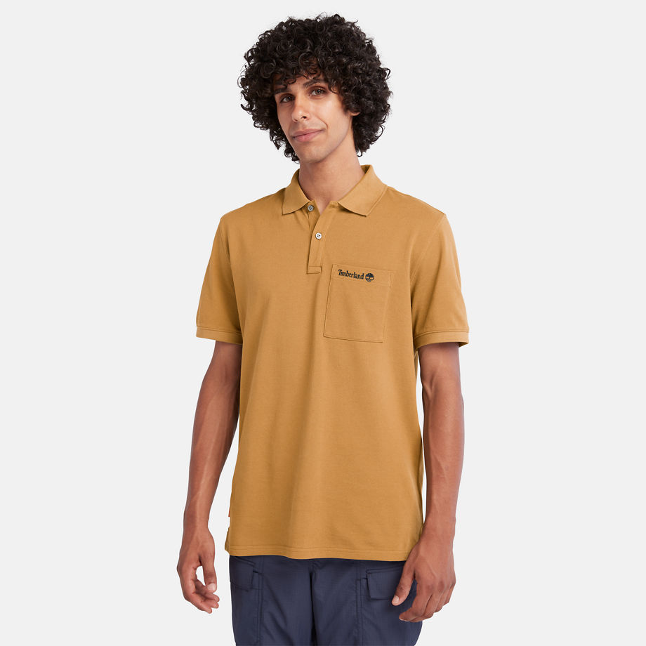 Timberland Pocket Polo For Men In Yellow Yellow