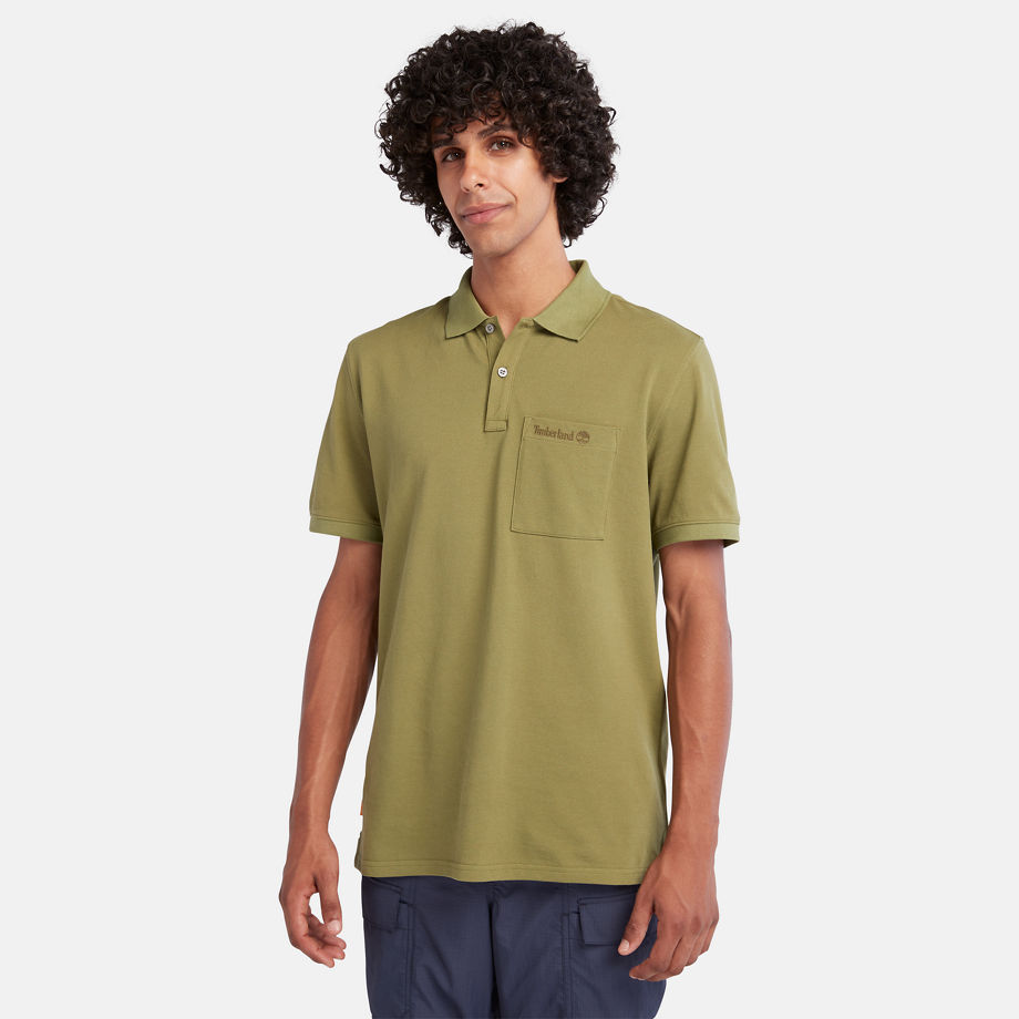 Timberland Pocket Polo For Men In Green Green, Size XL