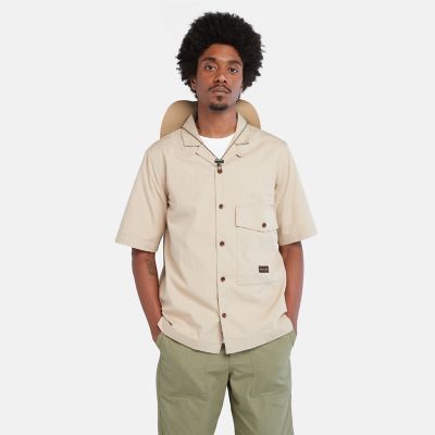 Timberland Woven Shop Shirt For Men In Beige Beige