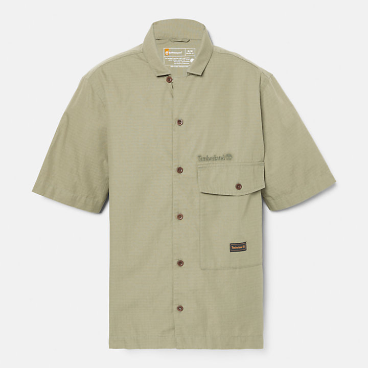 Geweven Shop Overhemd voor heren in groen-