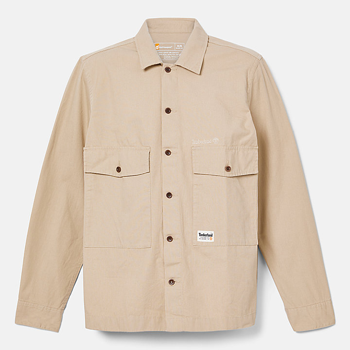 Two-Pocket Workwear Overshirt for Men in Beige