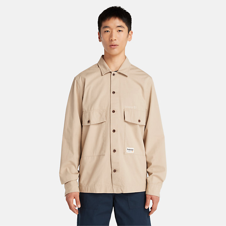 Workwear-Hemdjacke mit zwei Taschen für Herren in Beige-