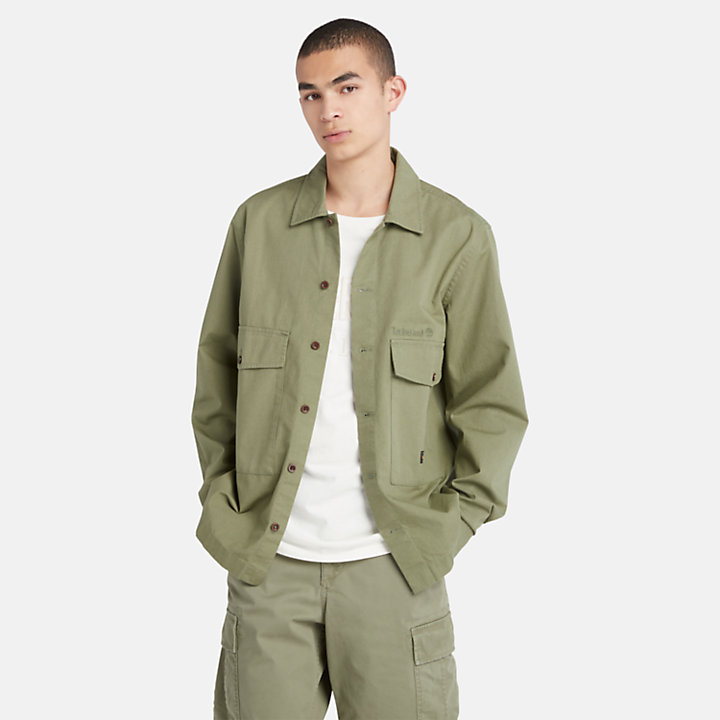 Workwear-Hemdjacke mit zwei Taschen für Herren in Grün-