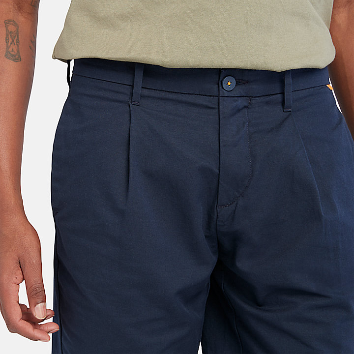 Shorts in Tessuto Leggero da Uomo in blu marino