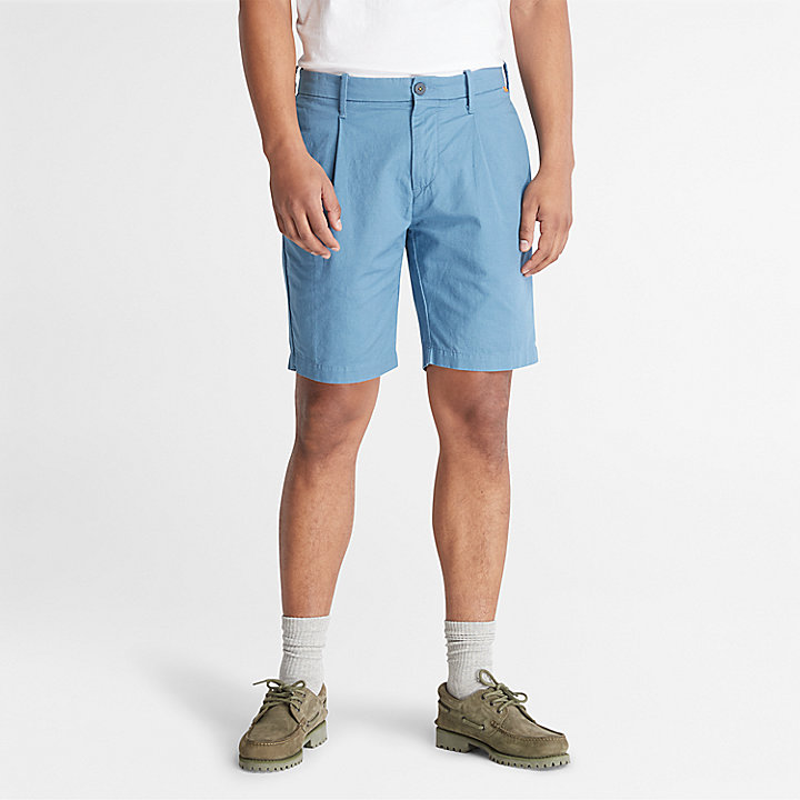 Pantalones cortos de tejido ligero para hombre en azul