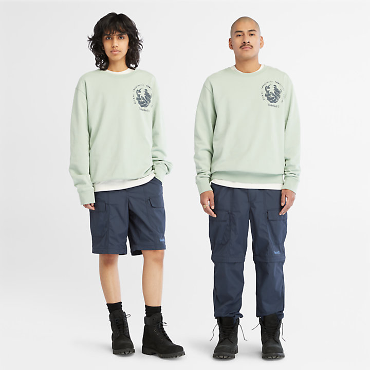 All Gender Sweatshirt mit Grafik in Grün-
