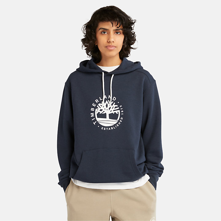 All Gender Logo Hoodie with Tencel™ Lyocell and Refibra™ technology in Navy-