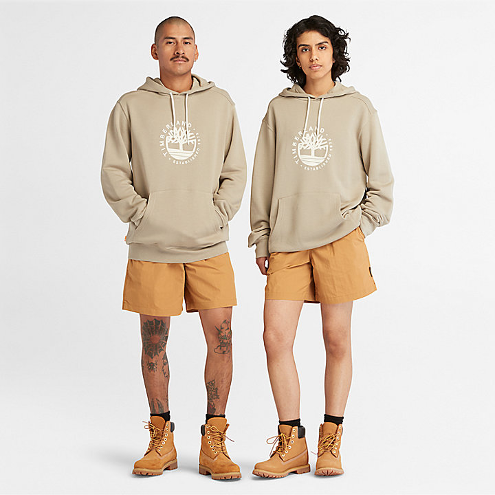 All Gender Logo Hoodie with Tencel™ Lyocell and Refibra™ technology in Beige