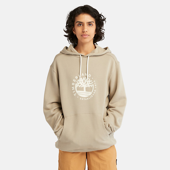 All Gender Logo Hoodie with Tencel™ Lyocell and Refibra™ technology in Beige-