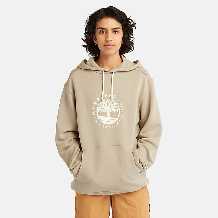 All Gender Logo Hoodie with Tencel™ Lyocell and Refibra™ technology in Beige
