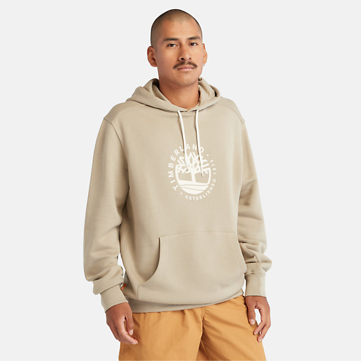 All Gender Logo Hoodie with Tencel™ Lyocell and Refibra™ technology in Beige-