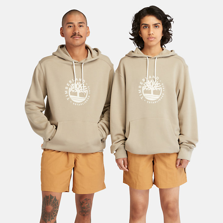 Logo Hoodie with Tencel™ Lyocell and Refibra™ technology for Men in Beige-