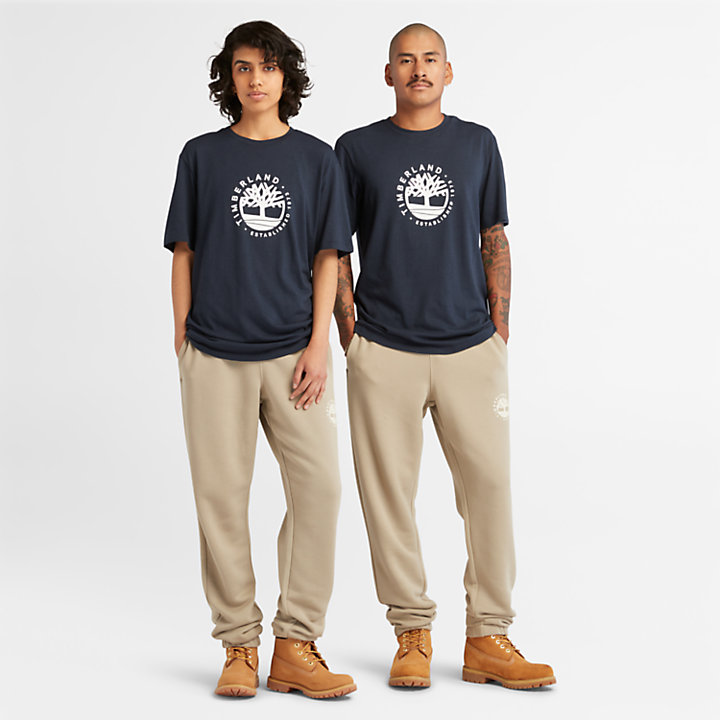 T-shirt Refibra™ à logo graphique unisexe en bleu marine-
